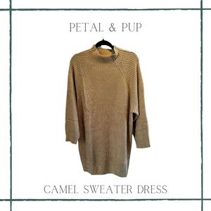 Petal & Pup Camel Sweater Dress